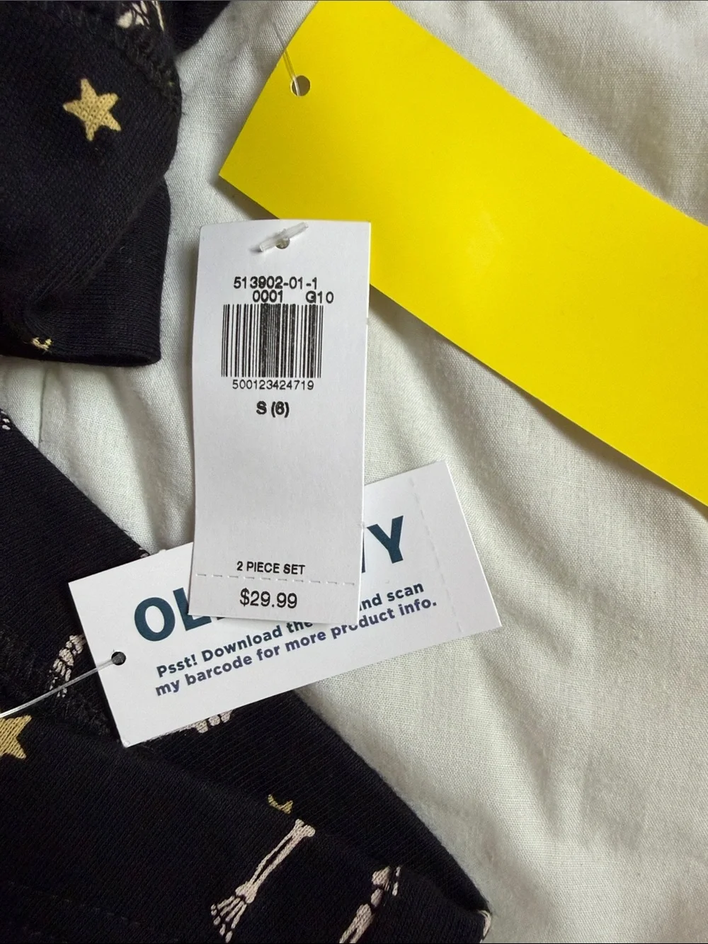 Old Navy Black Skeleton Two-Piece Pajama Set